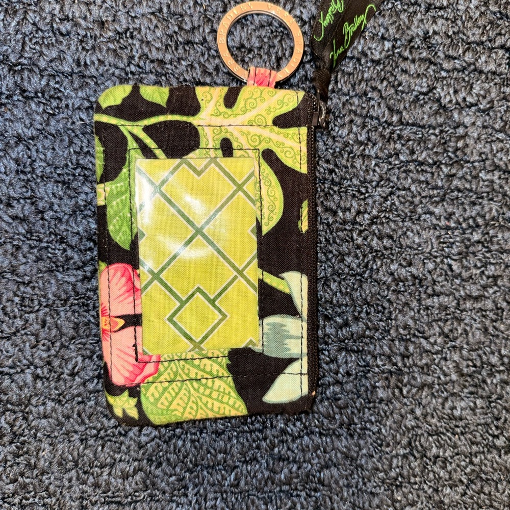 Vera Bradley Rare clip zip ID case in botanica SPRING 2007